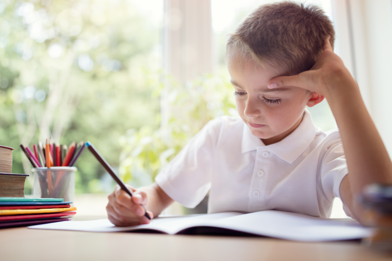 English _ Boy doing his school work or homework  iStock_845847486.jpg